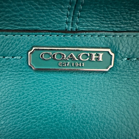 EUC Coach Leather Satchel Teal bag - Picture 4 of 11